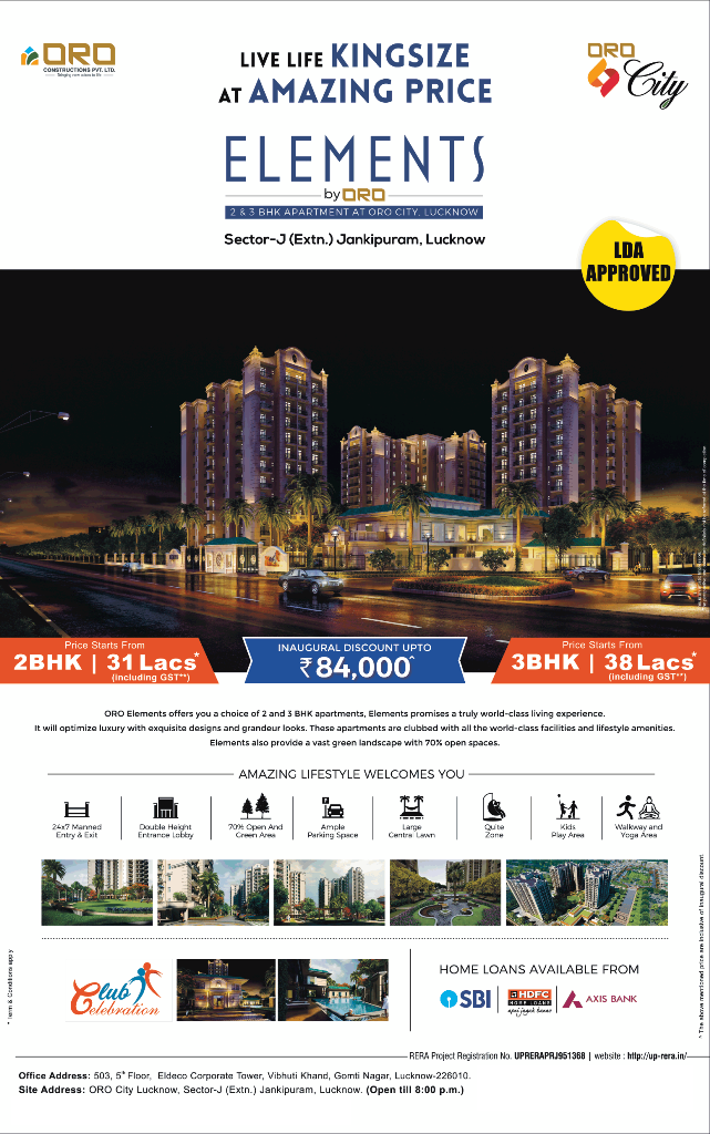 Presenting live life kingsize at amazing price at ORO Elements in Lucknow Update